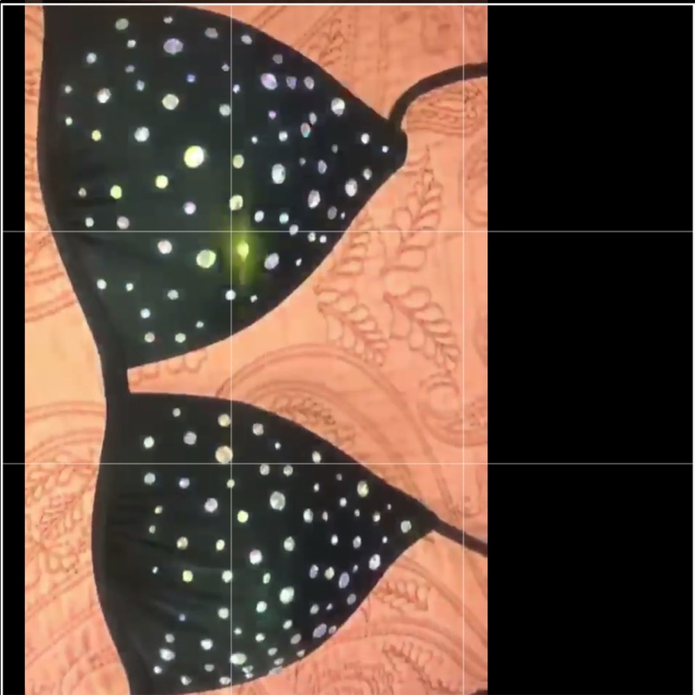 Bikini bra with swavorski crystals
